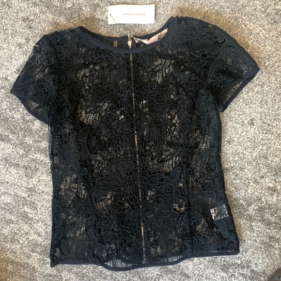 Rebecca Taylor Tops - NWT Rebecca Taylor - Black Lace, 100% Silk Top - Size 0